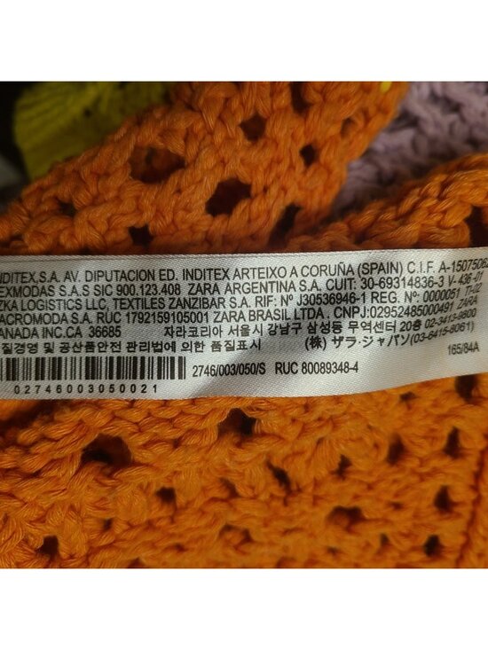 Zara Womens Top Crochet Polo Short Sleeve Sweater Size SM Oversized - Picture 8 of 10